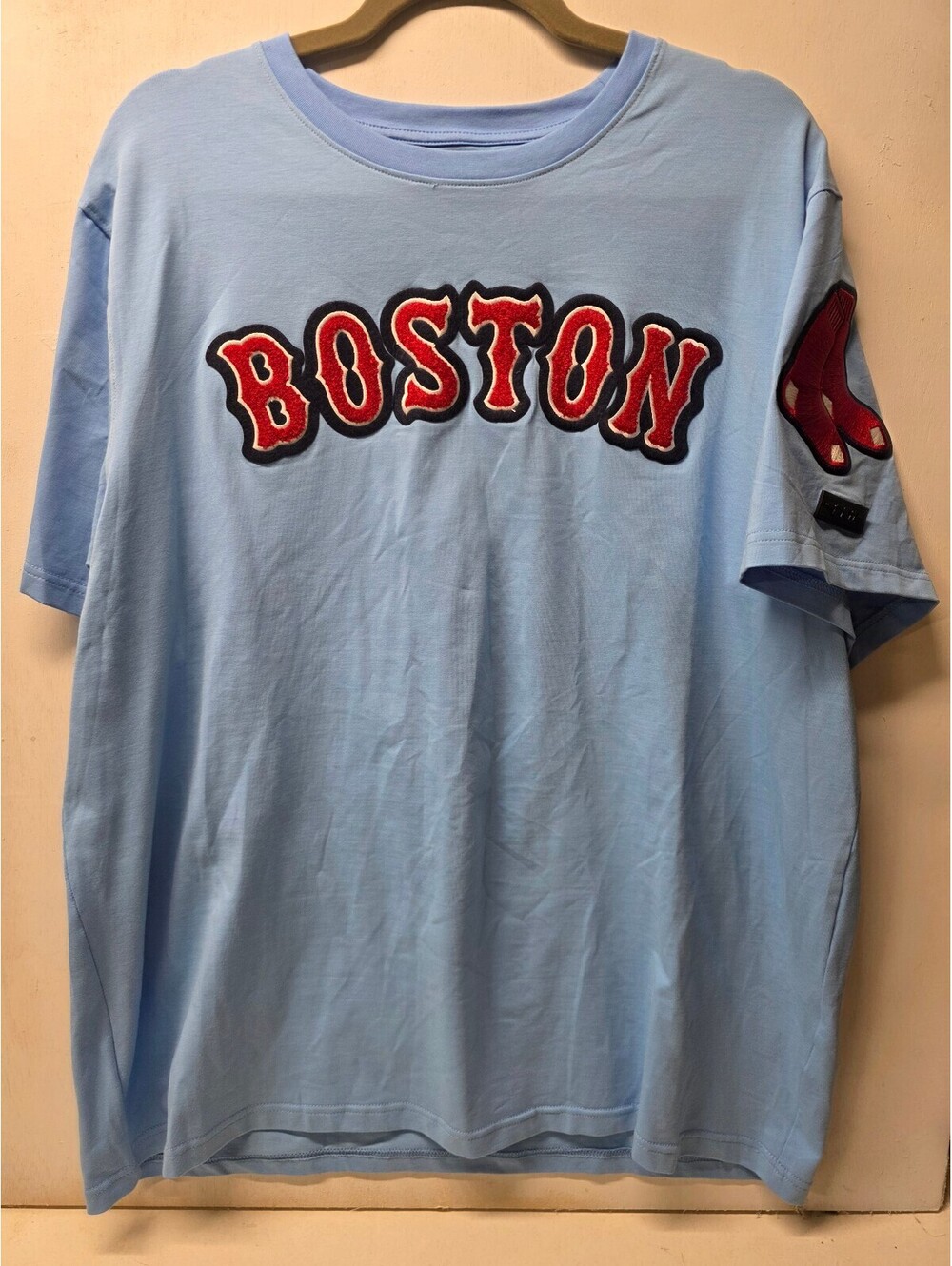 Pro Standard Boston Red Sox Chenille Logo T-Shirt Light Blue XL MLB NWT